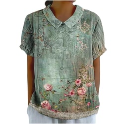 SHIYULEN Concert Outfits for Women Nautical Outfits for Women White Blouse for Women White Cowgirl Shirt Women Tops Cowgirl Clothing Women Tops White Short Sleeve Tops for