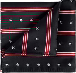 KissTies Mens Pocket Square Silk Hanky The USA Patriotic Handkerchief Black