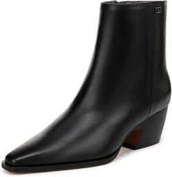 Franco Sarto Women's Western Ankle Boot 10.5 Black Smooth Leather