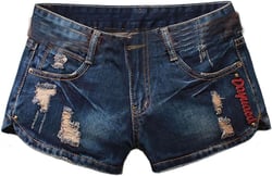 High Waisted Jeans Shorts Women Summer Casual Button Distressed Denim Shorts Trendy Comfy Lightweight Shorts,Large Z3dark Blue Small