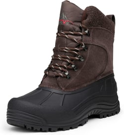 NORTIV 8 Men's Insulated Waterproof Winter Snow Boots 11 Brown