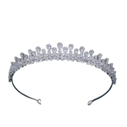 Floral Silver Wedding Tiaras for Bride Cubic Zirconia Small Tiaras and Crowns for Women Sweet 16 Crown Princess Birthday Hair Accessories B Silver