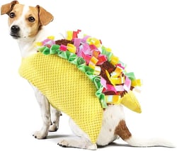 Pet Dog Taco Costume Dog Christmas Costumes Funny Taco Pet Dogs Costume,Funny Dog Christmas Apparel Halloween Cosplay Outfit Clothes for Dogs Cats Holiday Parties Photo Props Accessories (Medium)