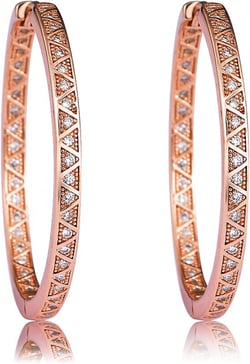 18K Gold Plated Dainty U Shape Huggie Earring for Women, Cubic Zirconia O Huggie Hoop Earrings, Hypoallergenic, Gifting, Everyday Wear Rose Gold