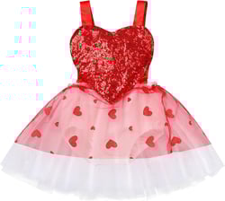 Baby Girls Reindeer Costume Newborn Tutu Romper Dress with Headband Fancy Dress Up Set Photo Shoot Outfit Red Sequin Hearts 12-24 Months