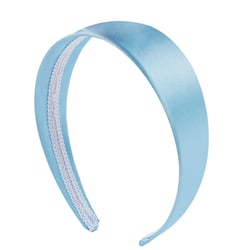 Motique Accessories Sky Blue 2 Inch Wide Satin Hard Headband with No Teeth Head band for Women and Girls