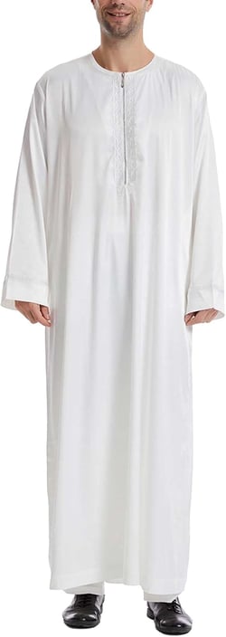 Mens Kurta Set Festive Season Ropa Arabe Para Hombre Choir Robe For Church Arabic Scarf Mens Shirts Tunic Tops Small White-3