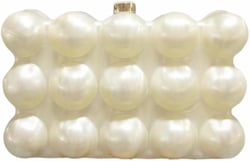 Women Acrylic Clutch Chic Marble Evening Handbag Wedding Clutch Box Clutch Purse Chain Shoulder Bag for Prom Party Pearl White
