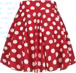 Women's Summer High Waisted Skirts Tummy Control Pleated Athletic Skirts Mini Dress Small Polka Dots Red