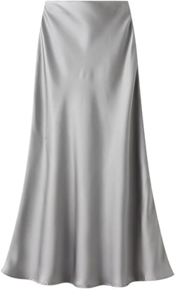 Women’s Satin Silk Midi Skirt Fishtail Mermaid High Waist Long Skirts X-Large Silver Gray
