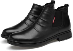 Men's Chelsea Boots,Outdoor Work Walking Leather Boots Autumn Winter LeisureBooties,Black A-37 37 Black a