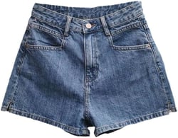 Ownwfeat Women High Waist Summer Denim Shorts Button Up Jean Shorts Medium Blue