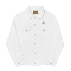 Daisy Floral Embroidered Logo Unisex Denim Jacket