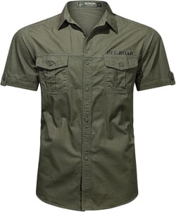Work Shirts for Men Construction Slim Fit Short Sleeve Tactical Shirts Outdoor Hiking Fishing Shirt Safari 3X-Large A01-army Green