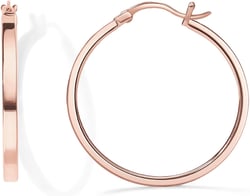 PAVOI 14K Gold Plated 925 Sterling Silver Post Lightweight Hoops | 20mm - 30mm Earring | Gold Hoop Earrings for Women 14K Gold Plated 30 Millimeters Rose Gold