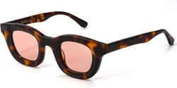 Veda Tinda Vision Retro Sunglasses Womens and Men Trendy Fashion Sun Glasses Color Lens UV Protection C24 Tortoiseshell Frame/Light Pink Lens