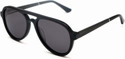 Grip Polarized Lens Modern Vintage Aviator Sunglasses with Bamboo Temples for Women and Men Black