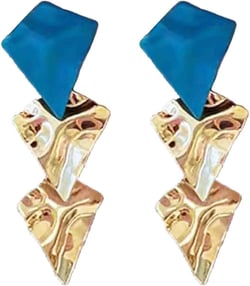 Geometric Triangle Earring Metal Simple Drop Dangle Earring Plating Gold Black Bohemian Dangling Costume Earring For Women Bar Party Fashion Jewelry Blue Triangle