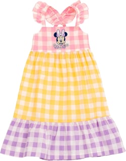 Disney Minnie Mouse Gingham Dress Infant to Big Kid 18 Months Pink, Orange, Purple