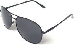 J+S Premium Military Style Classic Aviator Sunglasses, Polarized, 100% UV protection for Men Women Black Frame/Gray Lens Classic Aviator - Large 62mm