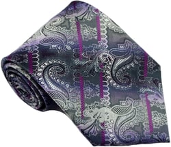 Mr.ZHANG New Classic Paisley Dark Grey JACQUARD WOVEN Silk Men's Tie Necktie