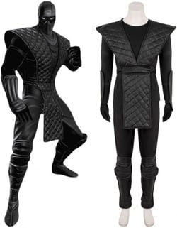 RocailleCos Game MK Noob Saibot Cosplay Costume Suit Mens Black Ninja Fighter Uniform