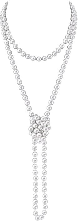 Long Beaded Pearls Necklace 1920s Flapper Pearl Necklace for Women Vintage Costume Pearl Strand Necklace Layered Fashion White Faux Pearls Chain Necklaces 1920s Jewelry Accessories 63 inch Long