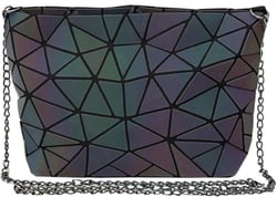 Sherry Handbag Fashion Holographic Laser Shoulder Bag Geometric Envelope Clutch Chain Crossbody Purse for Women Luminous