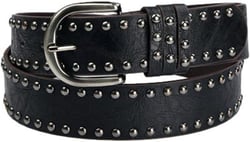 Idopy Gothic Punk Women`s Circle Studded Rivet Faux Leather Belt Black