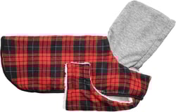 Fitwarm Plaid Dog Winter Coat with Hood, Dog Clothes for Small Dogs Boy Girl, Pet Hoodies, Cat Jacket Apparel, Red, Black, XL X-Large Red