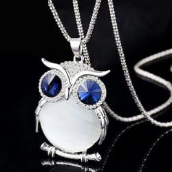 Ausyst Necklace for Women Women Owl Rhinestone Pendant Necklace Long Necklace Jewelry for Women on Sale Clearance