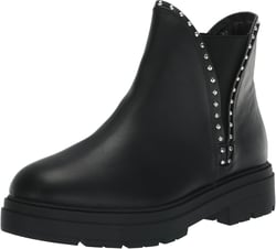 EVANS Women's Wide Fit Ankle Boot Stud Gia 7 Wide Black