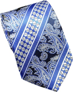 New Classic 100% Paisley Jacquard Woven Silk Men's Tie Necktie Blue