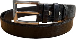 Genuine Alligator belly leather belts buckle for men, real crocodile skin Men's belt 36 Black