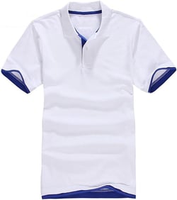 Men's Polo Shirts Summer Thin Cotton Casual Sports Short Sleeve Polo Shirt XX-Large White Royal Blue