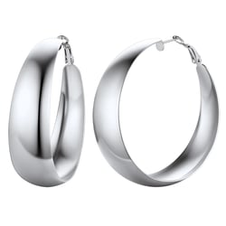 FindChic Large Chunky Hoop Earrings for Women Stainless Steel 60mm Oversized Round Earrings Light Weight Hypoallergenic Hoops Loop Earrings for Girls