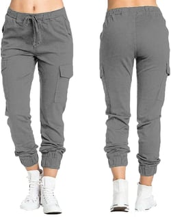 Hvyesh Cargo Pants Women High Waisted Y2k Pants Teen Girls Casual Baggy Trousers Wide Leg Multiple Pockets Jogger Pants 06# Gray X-Large
