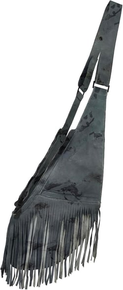 SASH Crossbody Bag - Leather Purse for Women - Travel Sling Bag with FRID-Protected Wallet Glam Black Genuine Leather With Fringe