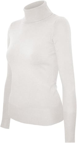 Cielo Womens Solid Basic Stretch Turtleneck Pullover Knit Sweater