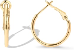 PAVOI 14K Gold Plated Sterling Silver Post Hoops | Large Hoops Earring | Lightwight Gold Hoop Earrings for Women Yellow Gold 20 Millimeters