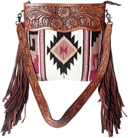 American Darling Concealed Carry Crossbody Hand Carved Leather Fringe Purse for Women Western Handbags Conceal Carry Adbgz569