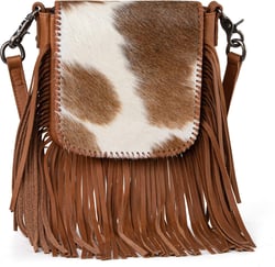 Montana West Cowhide Purse Fringe Western Purses for Women Small Crossbody Bags Wallet Leather Shoulder Cross Body Bag Crossbody Purse