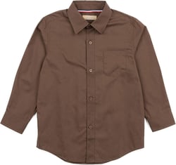 Leveret Kids & Toddler Boys Long Sleeve Uniform Cotton Dress Shirt Variety of Colors (Size 2-14 Years) 12 Years Brown