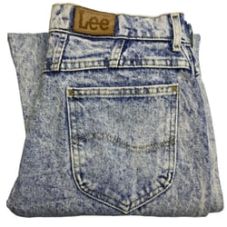 Vintage Lee Jeans 80's Womens White Acid Wash Low Rise USA Made Denim W31