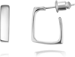 Rose Gold Plated Yellow Gold Plated White Gold Square Hoop Earrings Simple Geometricr Post Hoop Earrings For Women 1in 0.5in Simple White Gold 0.5in