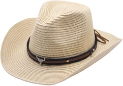 Straw Cowboy Hats Straw Cowgirl Hat for Women Men Wide with Shapeable Wide Brim Foldable Vacation Beach Sun Hat One Size Beige