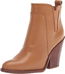Franco Sarto Women's L-Gamble Ankle Boot 7 Camel Tan Leather