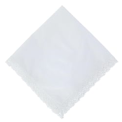 CTM Women's Park Avenue Lace Handkerchief, White