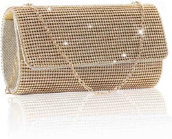 Yokawe Women's Bling Crystals Evening Clutch Bag Sparkly Rhinestone Purse Crossbody Bags Wedding Prom Party Handbags Gold