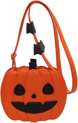 Pumpkin Crossbody Bag Purse Novelty Halloween Devil Shoulder Bag for Women Funny Bat Wing Crossbody Purse Orange Happy